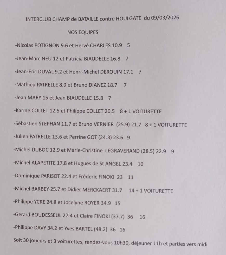 LES DÉPARTS POUR CHAMP DE BATAILLE