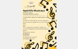 LES APÉRITIFS DE LA COUPE DUPONT LE 23 JUILLET…