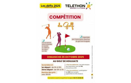 COUPE DU TELETHON A HOULGATE LE 26 OCTOBRE : IL RESTE DES PLACES !